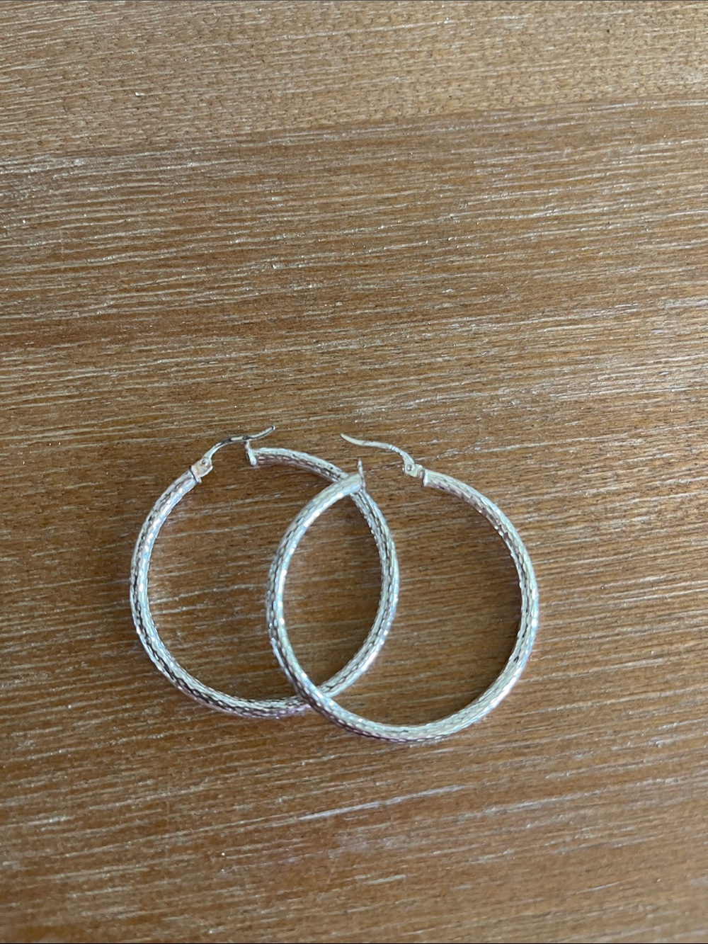 Textured Silver Hoop Earrings for Women
